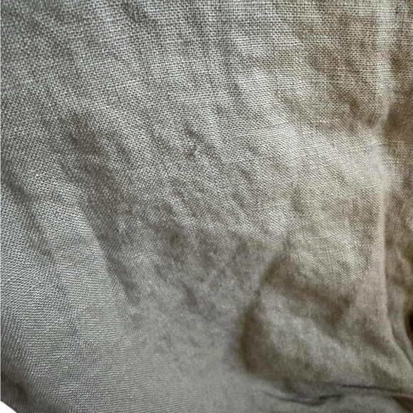 Talbots Linen Olive Green Crop Short Sleeve Tie Top size Large - Picture 8 of 8